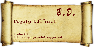 Bogoly Dániel névjegykártya